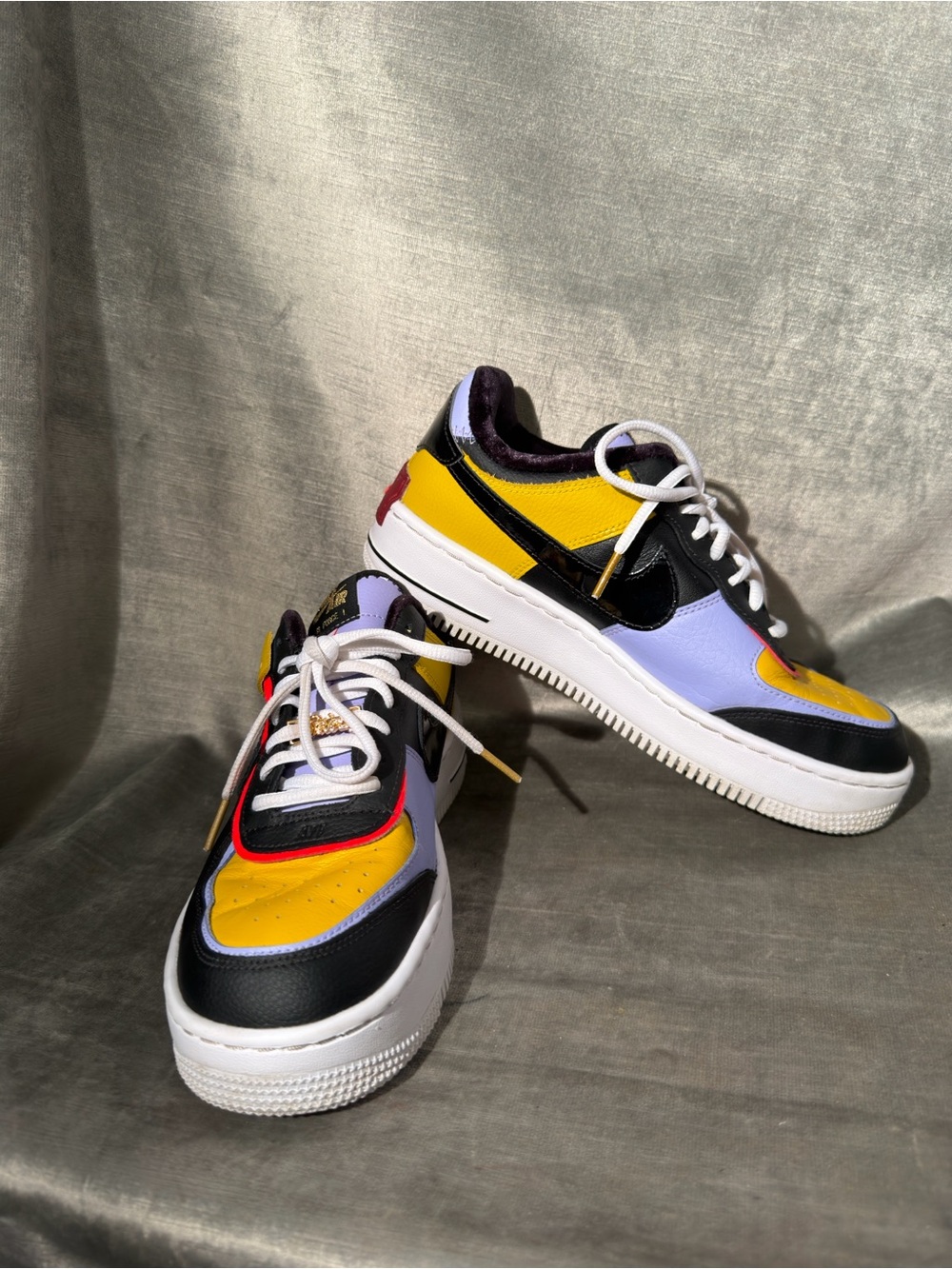 Nike Air Force 1 Women's Low Shadow Sisterhood Black Sneakers. Size 8.5